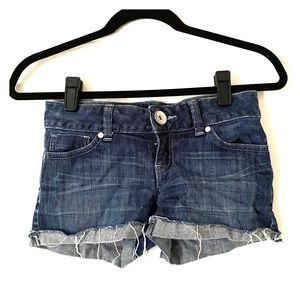 Guess Dark Wash Distressed Denim Jean Shorts